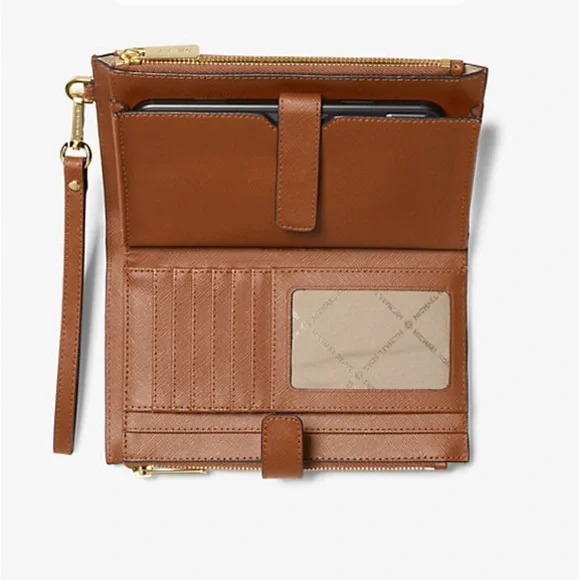 Michael Kors Jet Set Large Leather Smartphone Wristlet Wallet - Picture 2 of 2